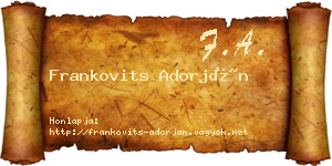 Frankovits Adorján névjegykártya